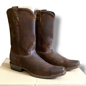 New Men's Frank Leather Cowboy Boots Size 9.5 Style 55265 Chocolate Wash Brown
